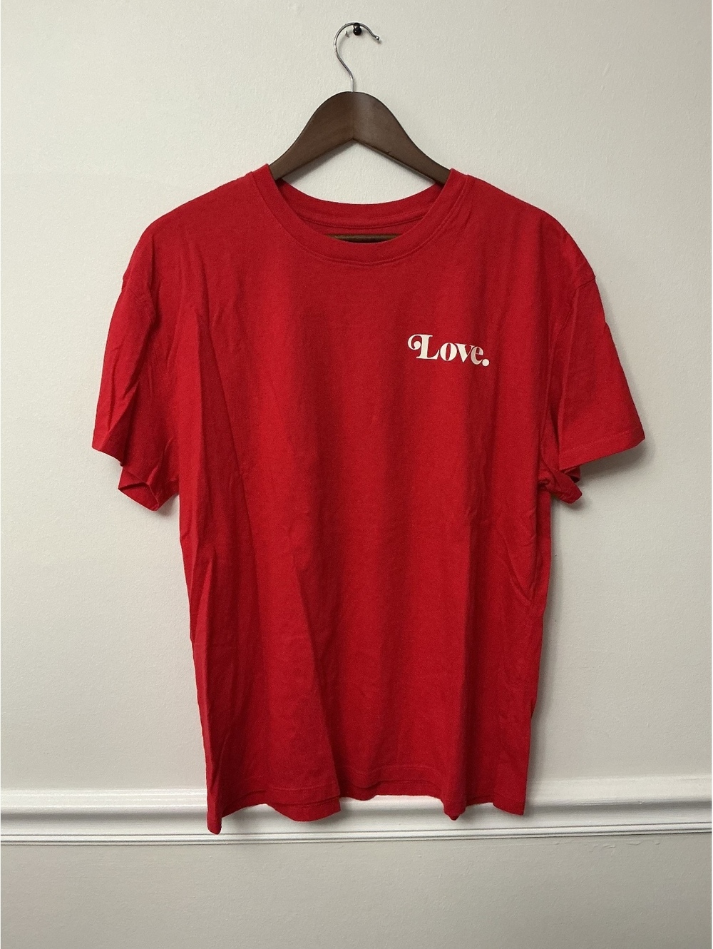 Goodfellow & Co Red Women's Short Sleeve T-Shirt with 'Love.' Print, Size Large,